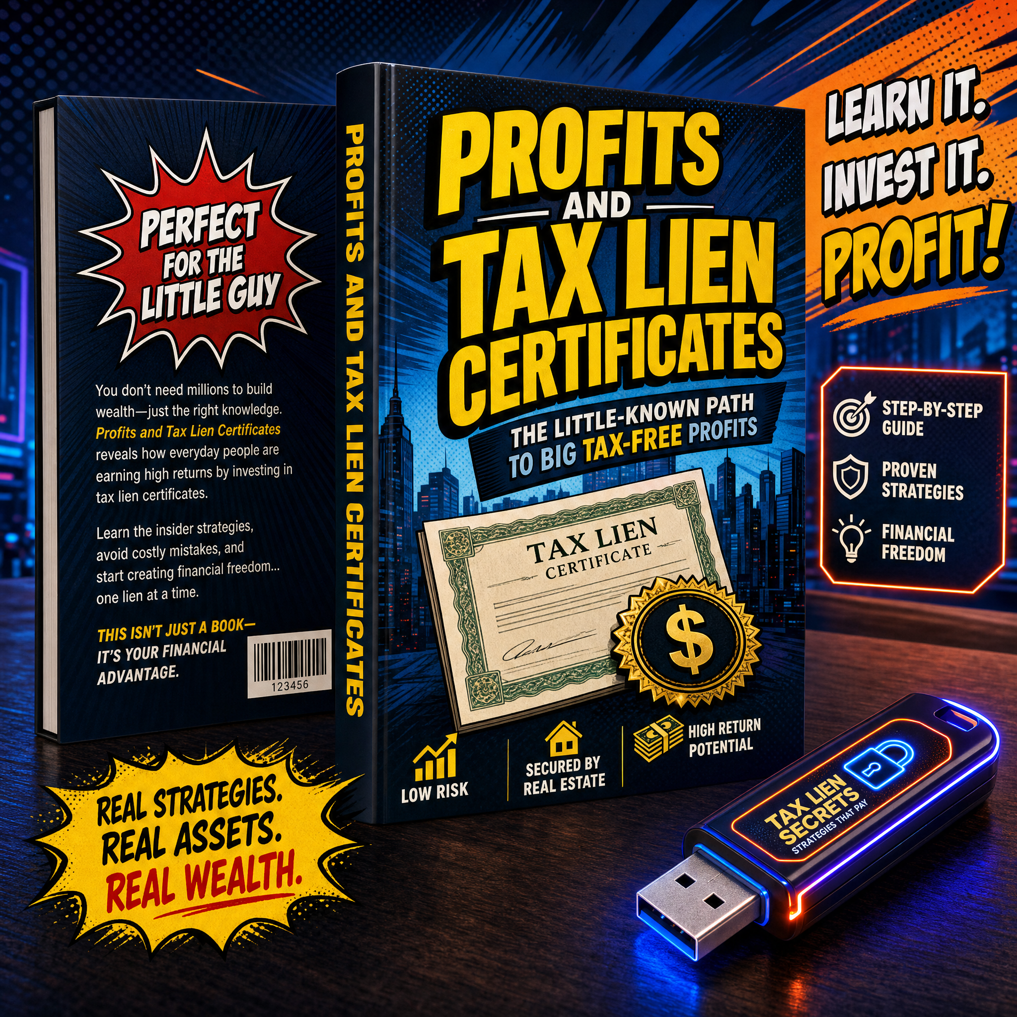 Profits and Tax Lien Certificates physical kit - book, thumb drive, and all bonuses