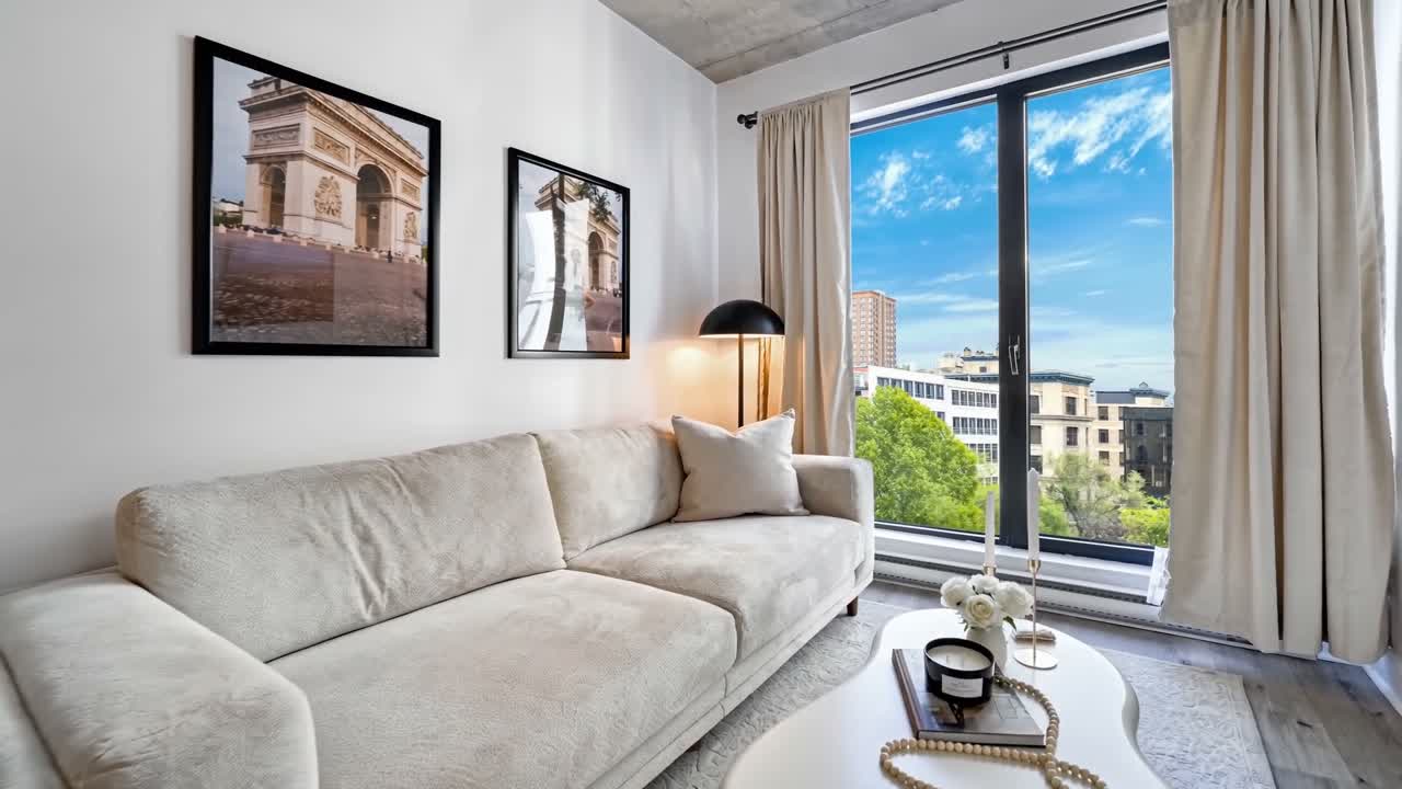Bright modern short-term rental interior