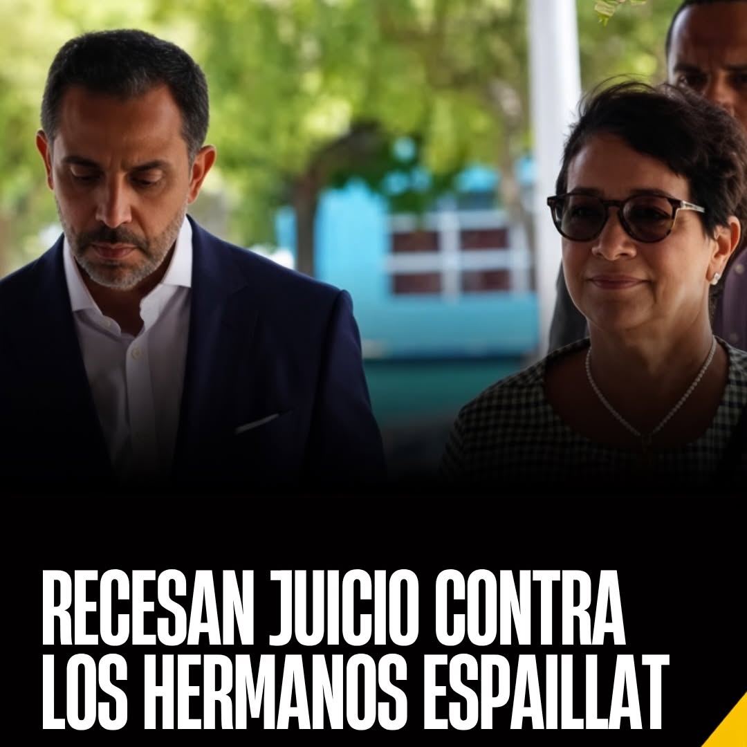 Antonio y Maribel Espaillat caminando a la salida de una audiencia