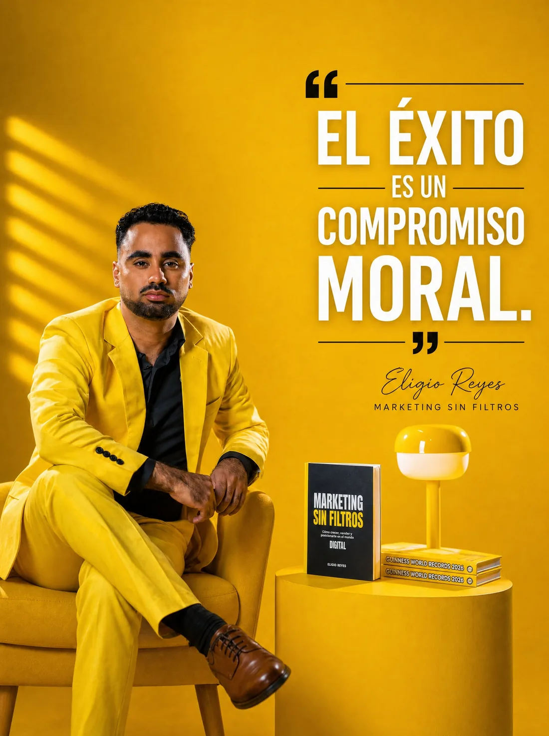 Eligio Reyes en el set editorial del libro