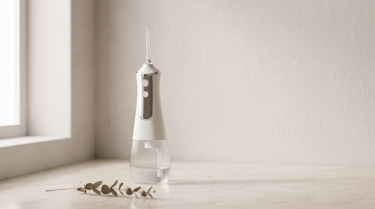 HydroPearl on a marble bathroom counter
