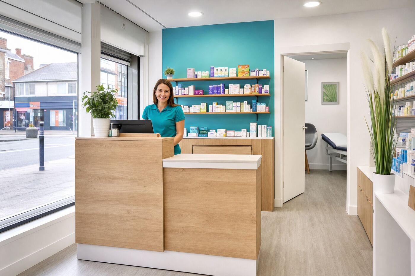 The reception area at FastHeal Woking