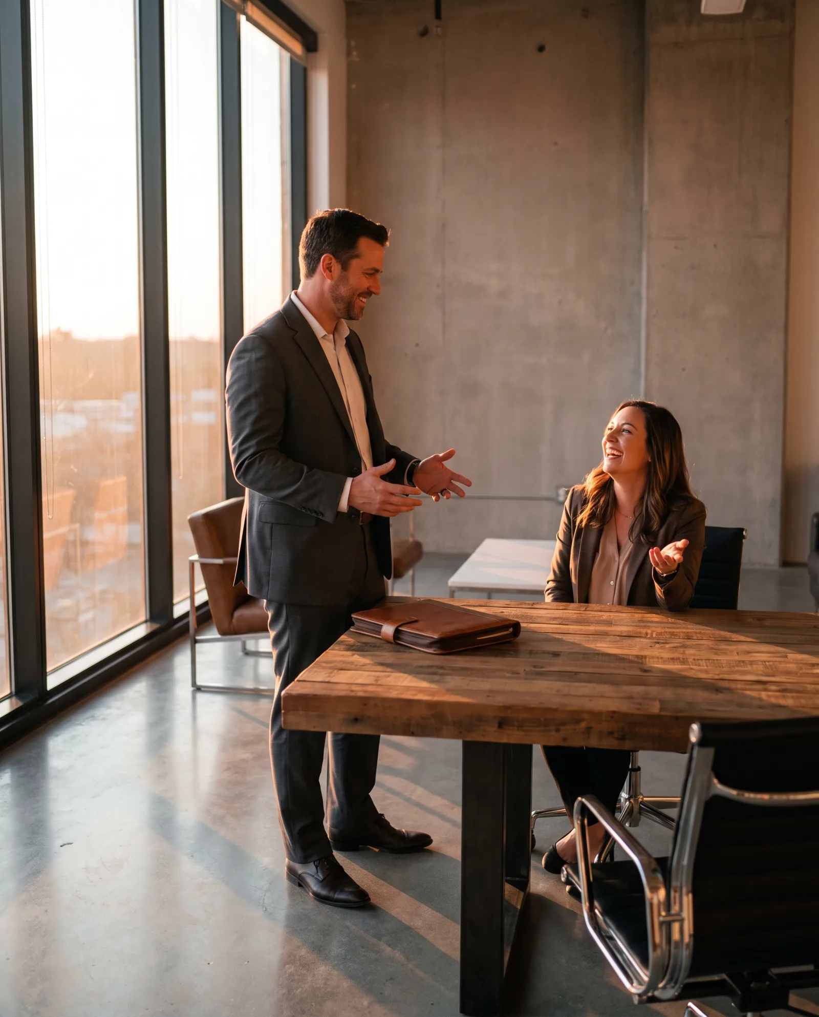 Law firm attorney representing clients