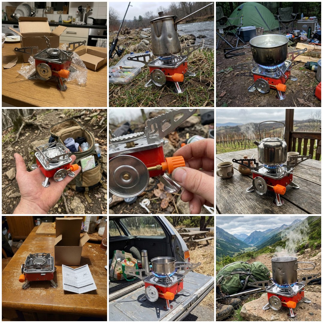 Sklopivi kamping rešo u upotrebi uživo
