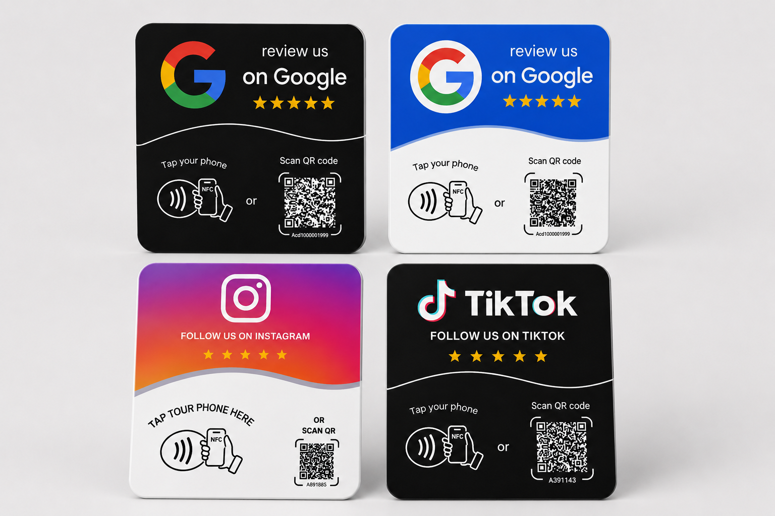 Review card placed at point of sale