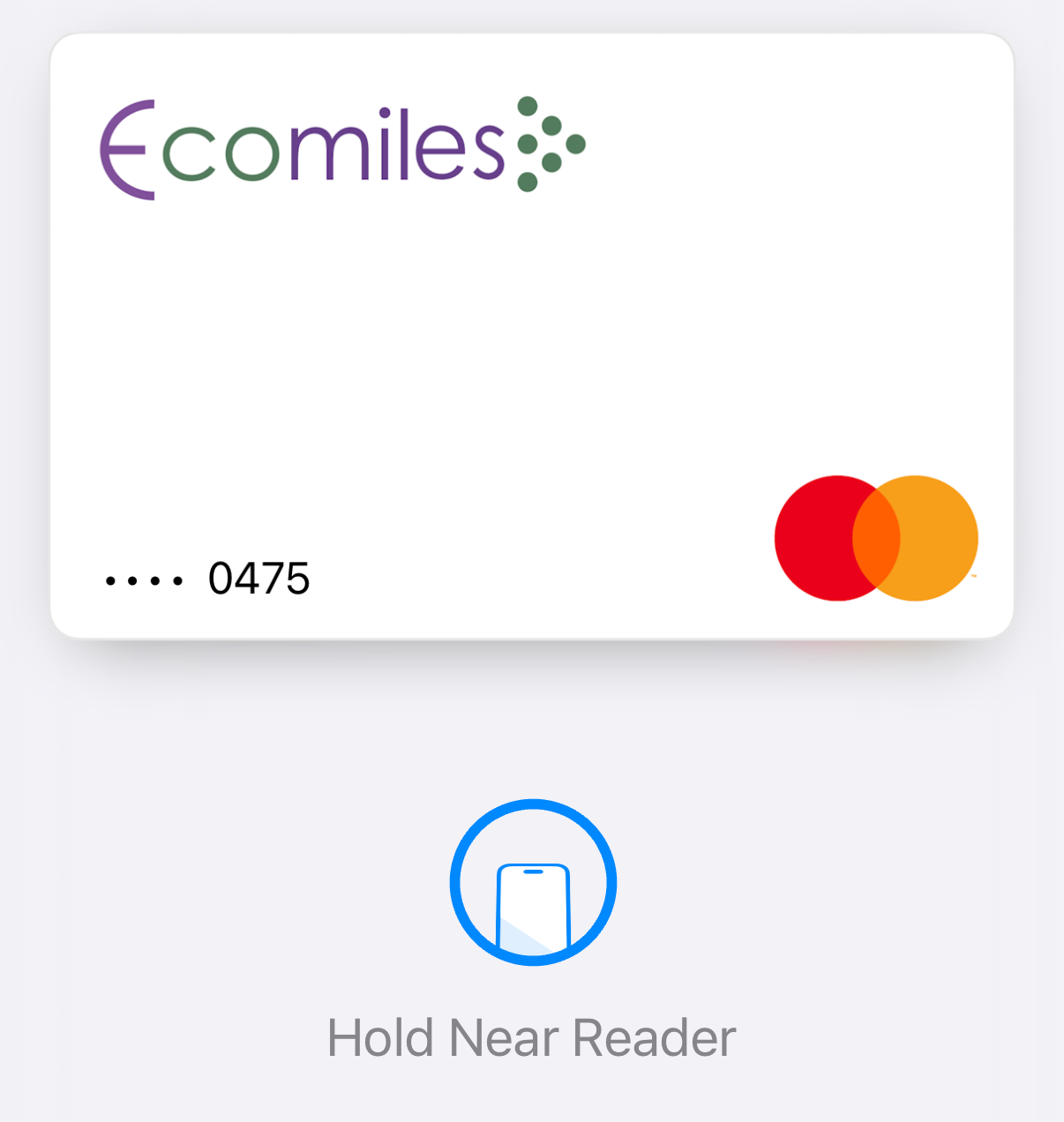 Cartão Ecomiles na Apple Wallet