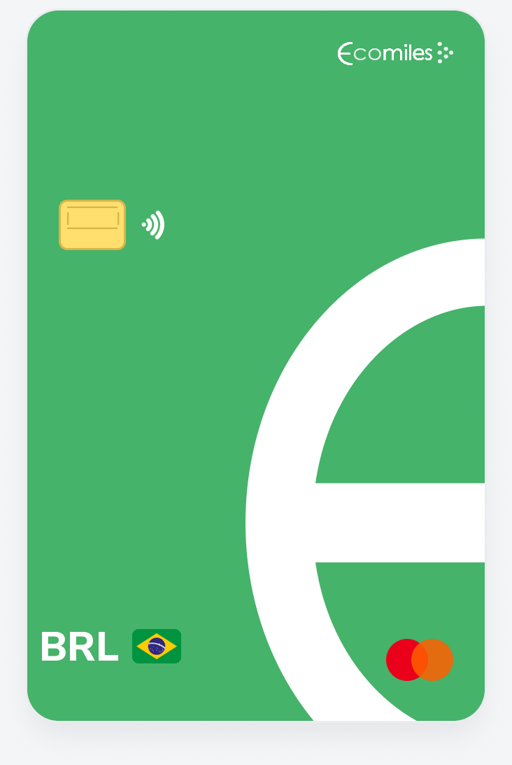 Green Card Ecomiles em real (BRL) com bandeira do Brasil