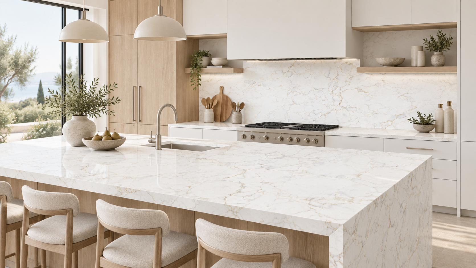 Alaska NobleStone worktop in a Stone Pro kitchen visualisation