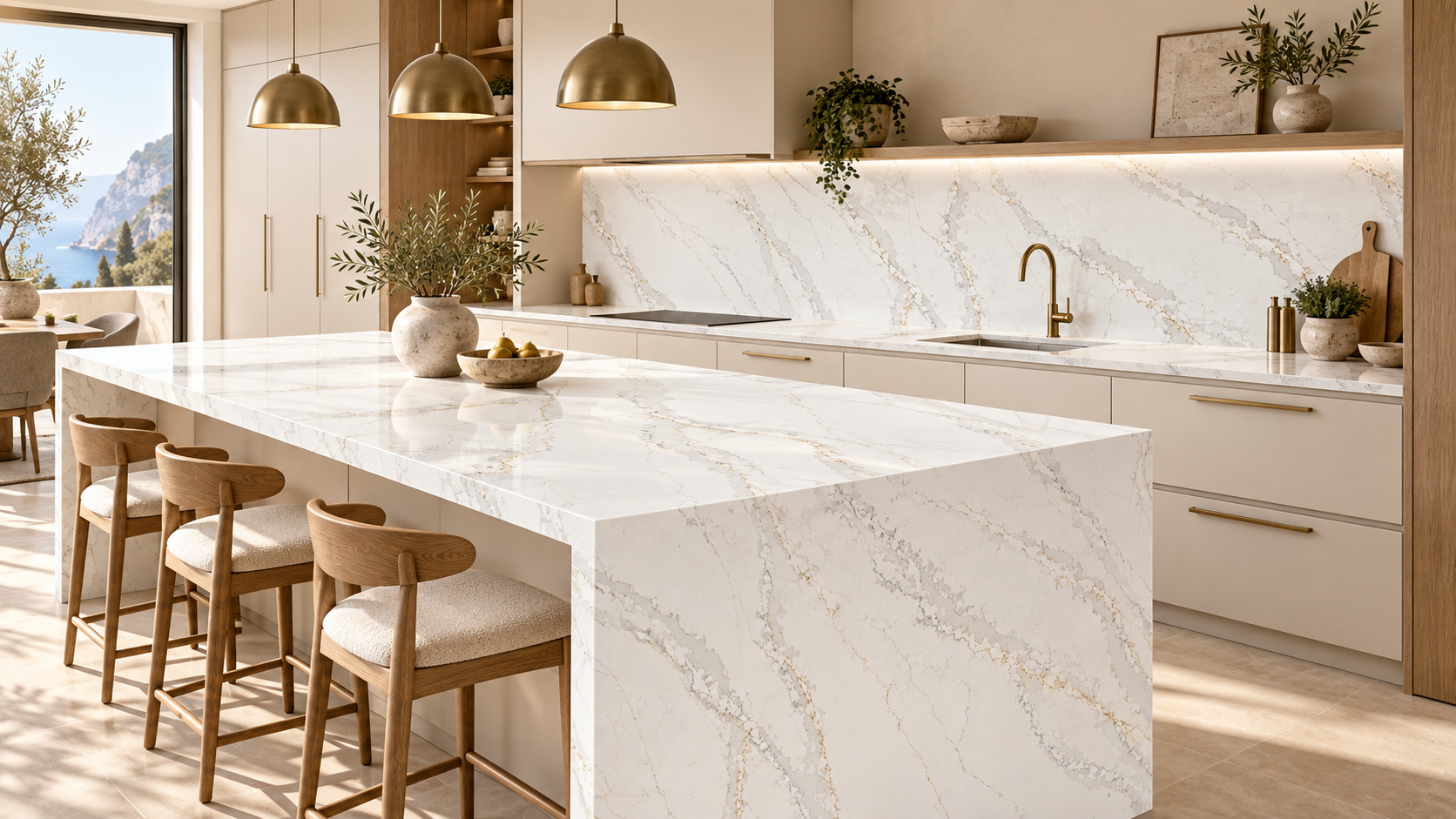 Amalfi NobleStone worktop in a Stone Pro kitchen visualisation