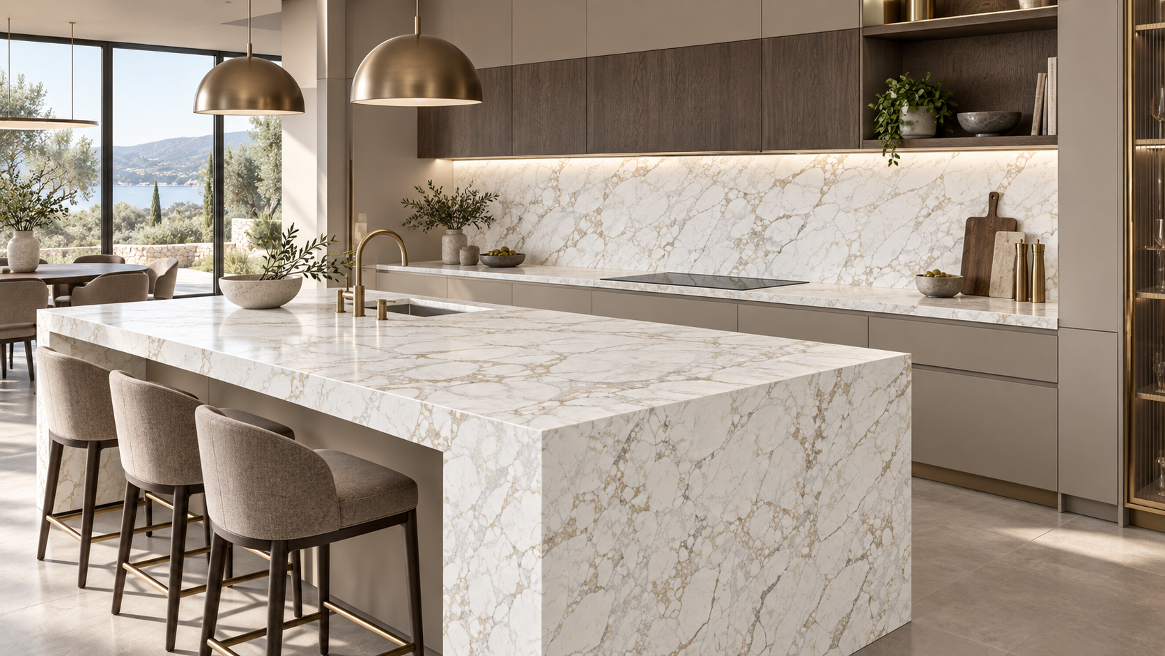 Arabescato Creama NobleStone worktop in a Stone Pro kitchen visualisation