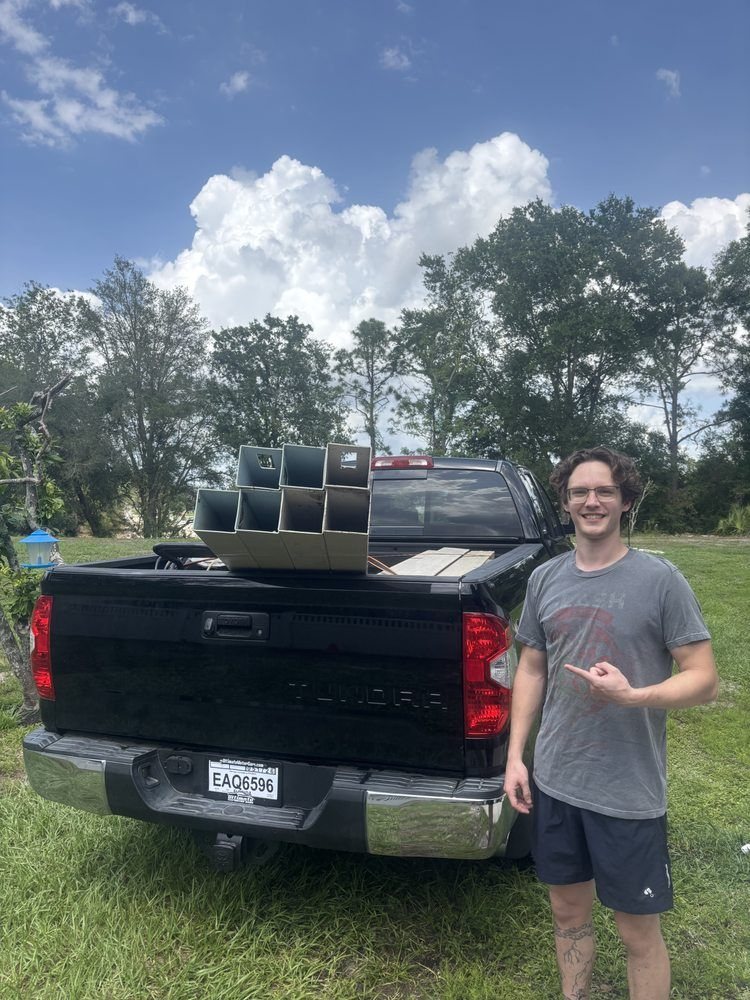 A loaded truck bed after a same-day pickup