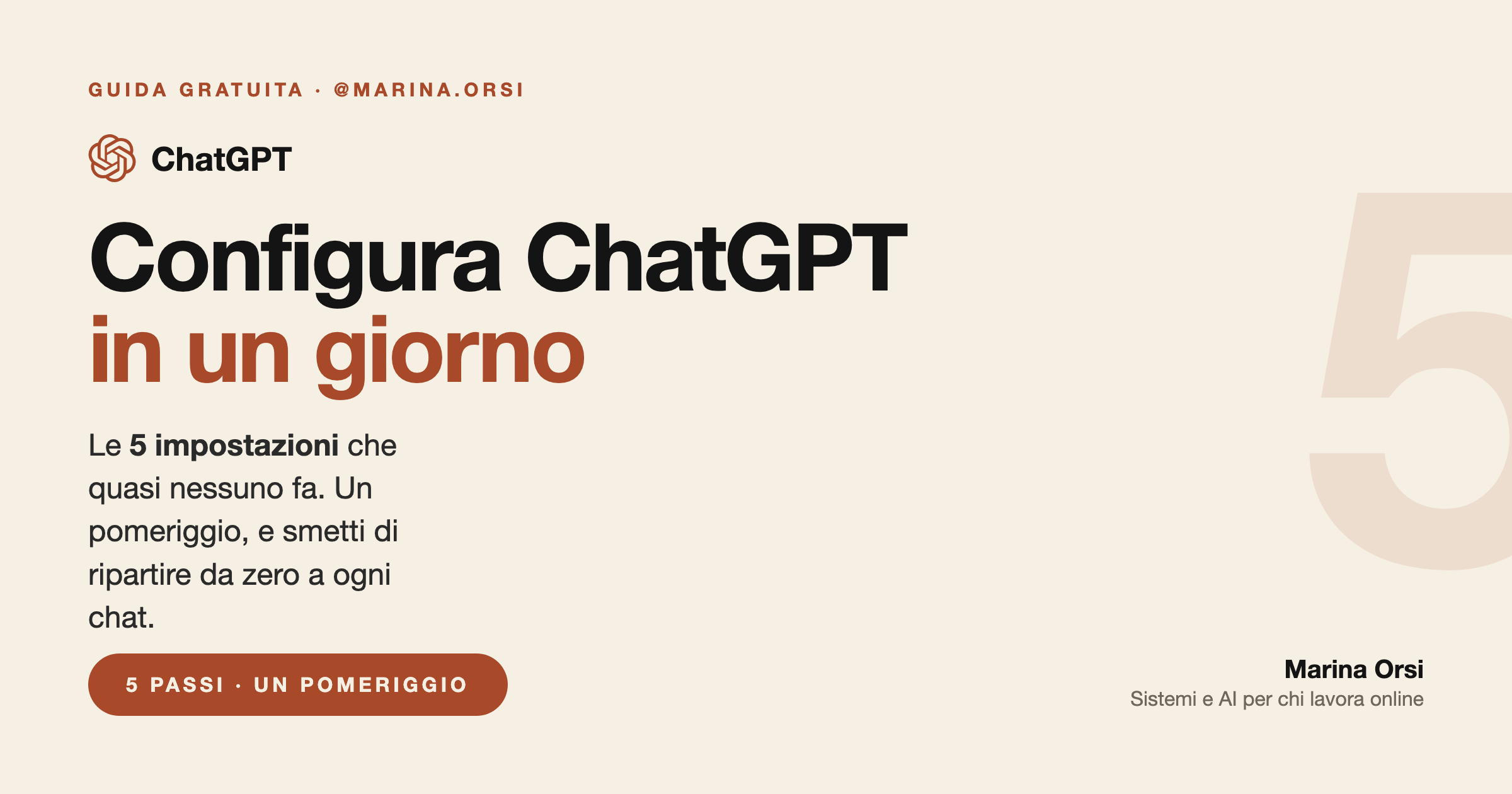 Configura ChatGPT in un giorno