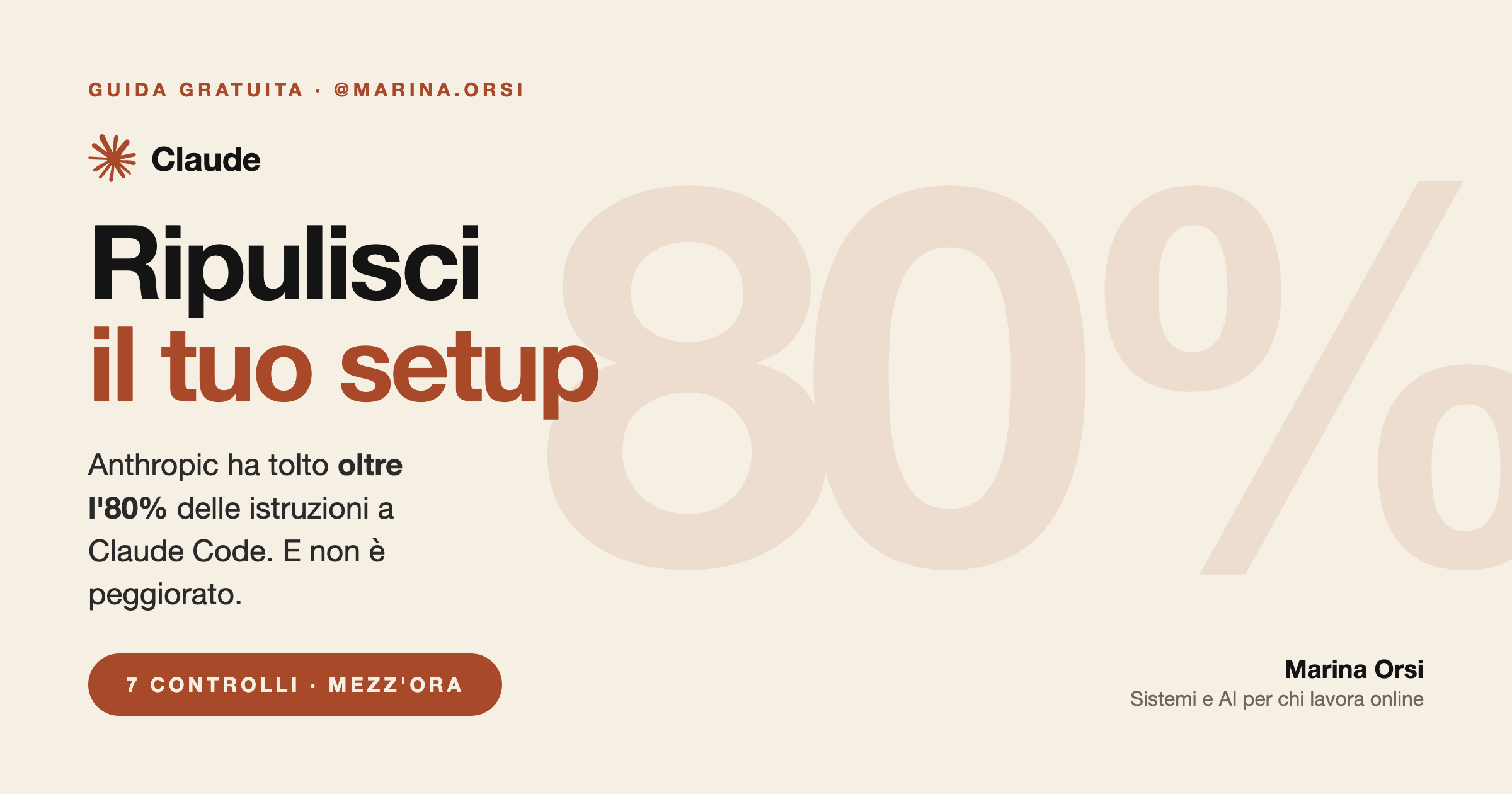 Ripulisci il tuo setup di Claude: la checklist dei 7 controlli