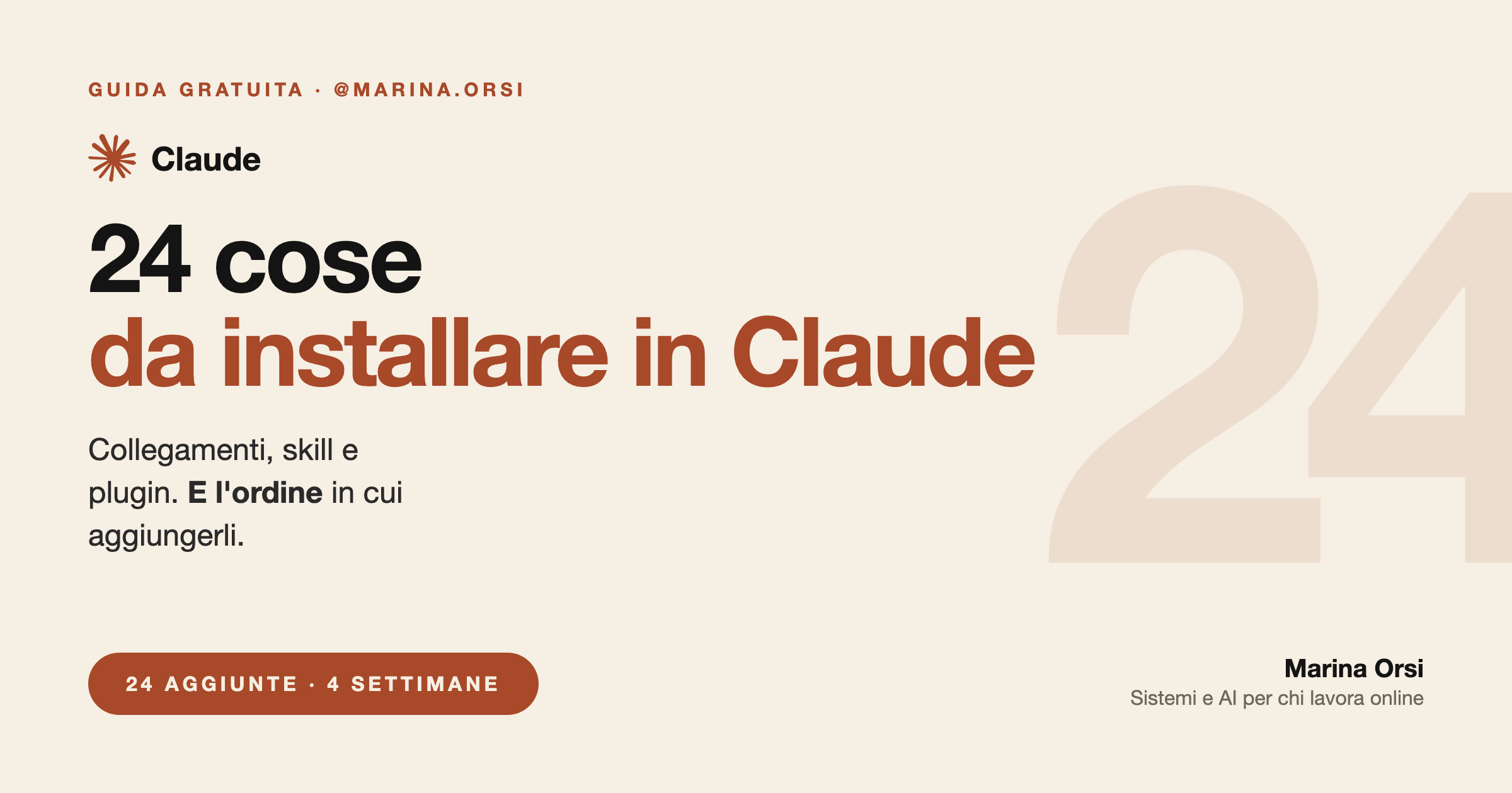 24 cose da installare in Claude (e l'ordine in cui farlo)