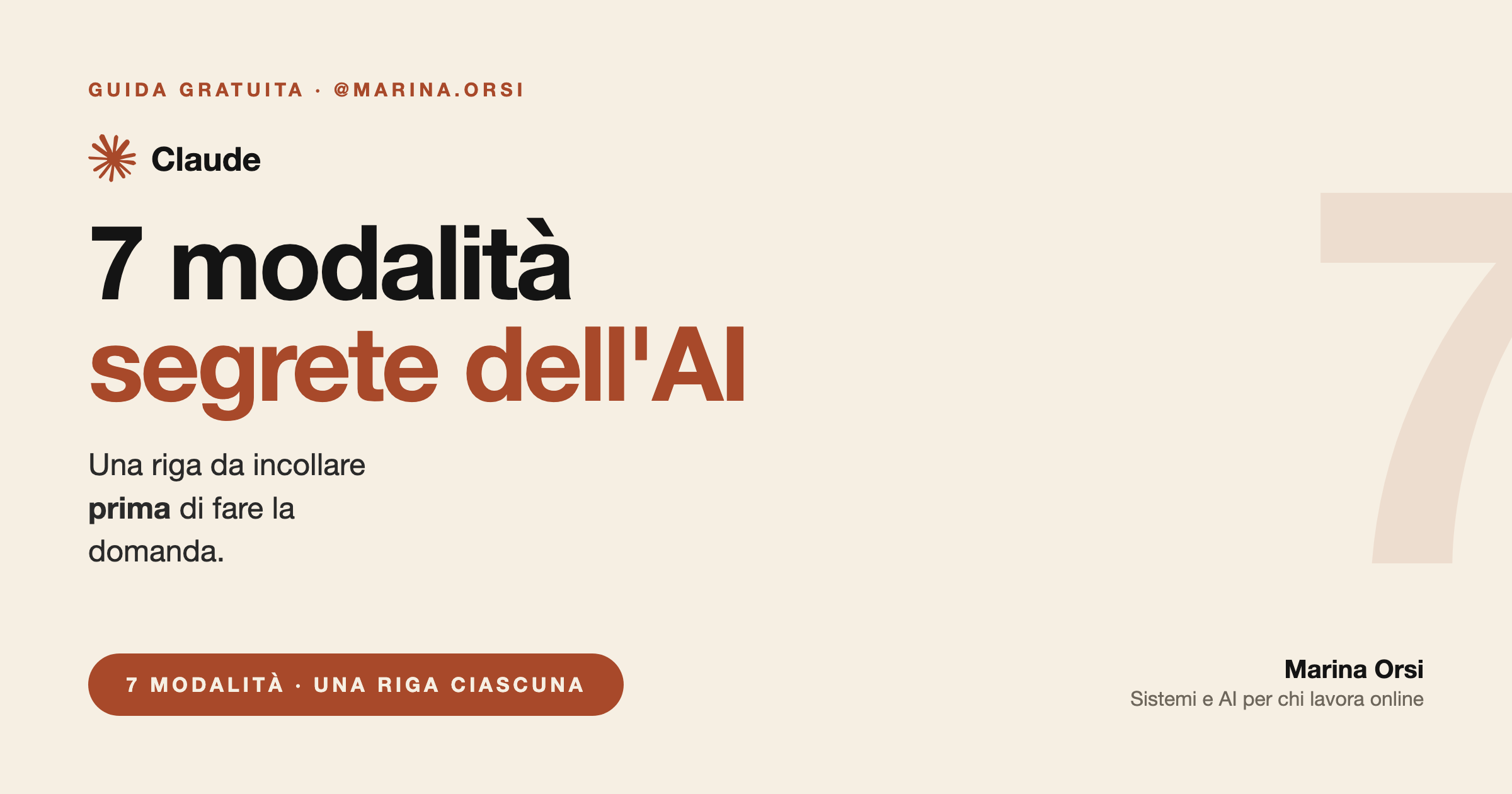 7 modalità segrete dell'AI (una riga da incollare prima della domanda)