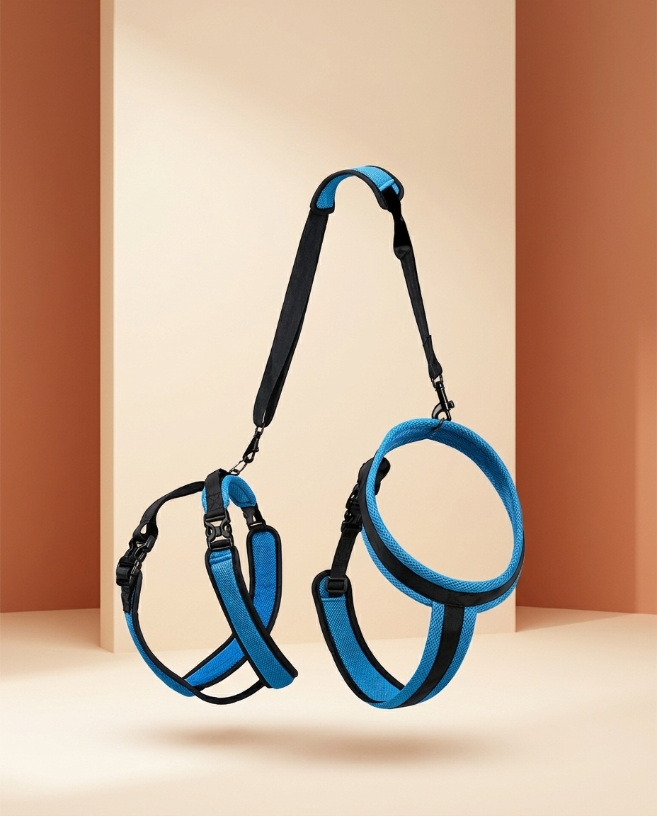 Lupo Two-Piece Lift Harness front and rear pieces shown together with adjustable buckles and sliders