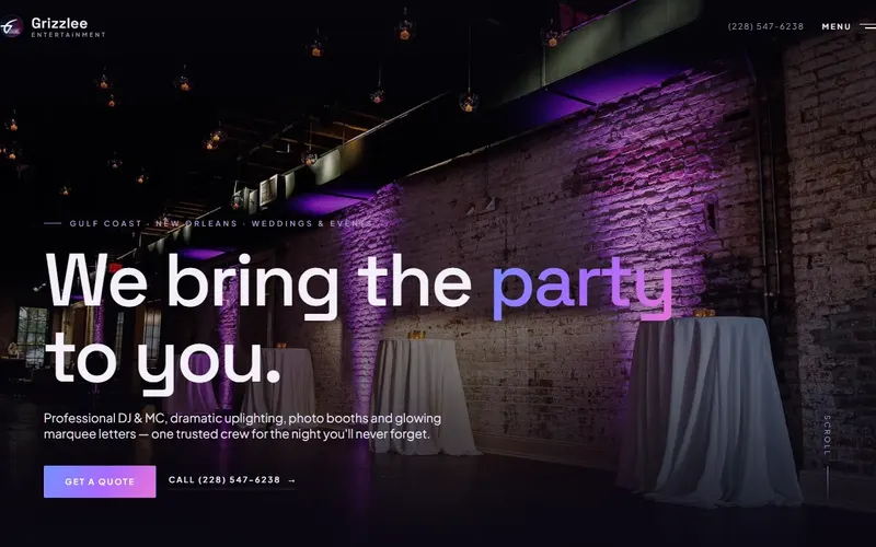 GrizzLee Entertainment website by SiteHelper
