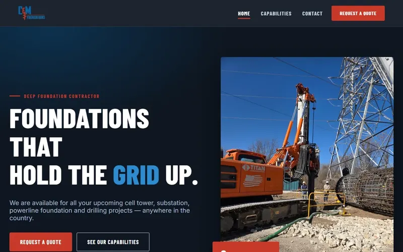 C&M Foundations website by SiteHelper