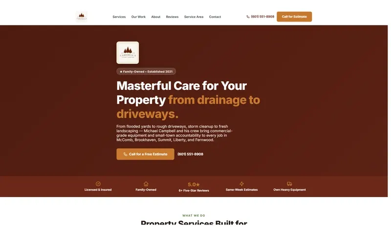 Campbell's Property Services website by SiteHelper