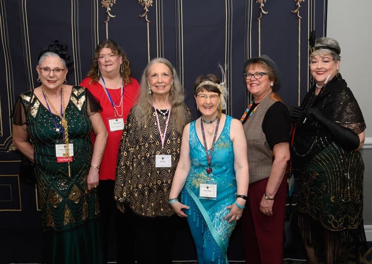 Members dressed for the 1920s themed convention dinner