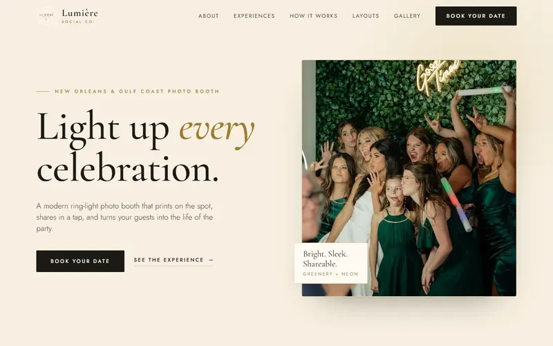 Lumière Social Co. website by SiteHelper