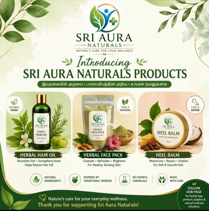 Sri Aura Naturals product range poster