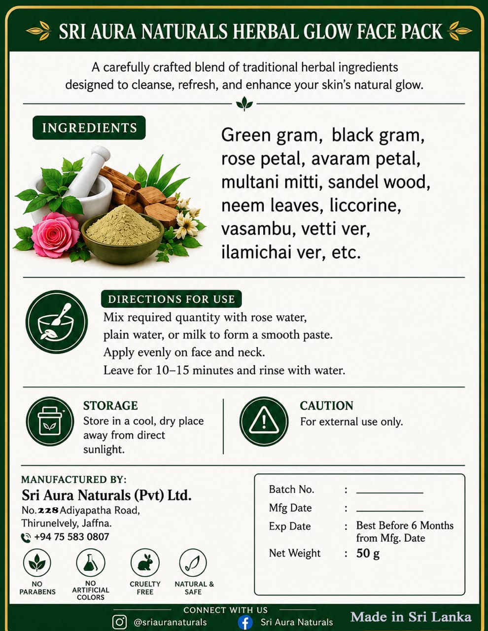 Herbal Glow Face Pack details