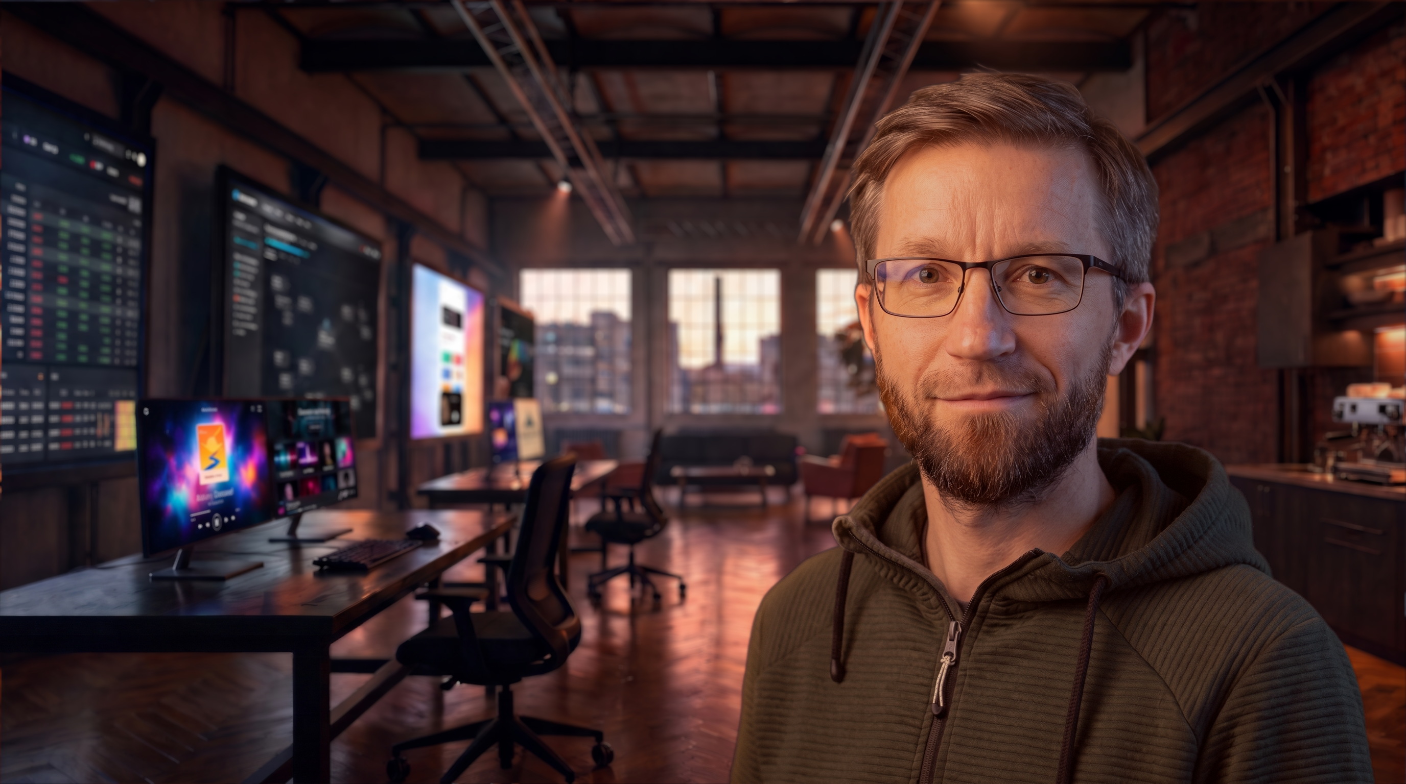Wieland Günzel in his multimedia lab