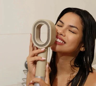 Woman enjoying Filtersonic shower