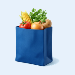 Bolsa del súper con verduras