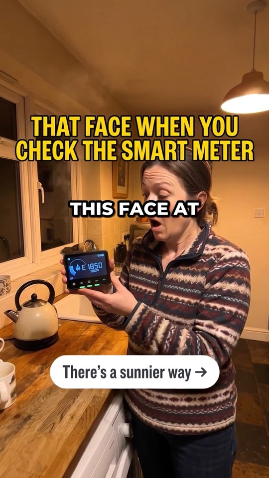 Ad still: That face when you check the smart meter