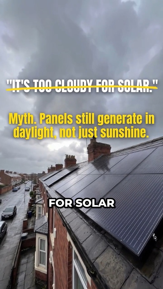 Ad still: It's too cloudy for solar, myth