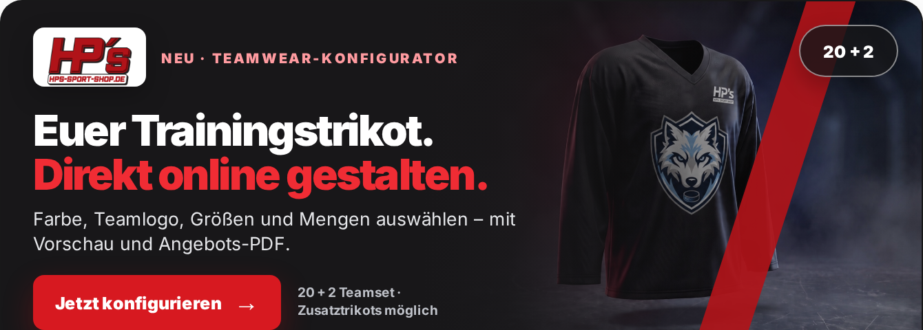 Trainingstrikot online gestalten – Farben, Teamlogo, Größen und Mengen im HPS-Konfigurator auswählen