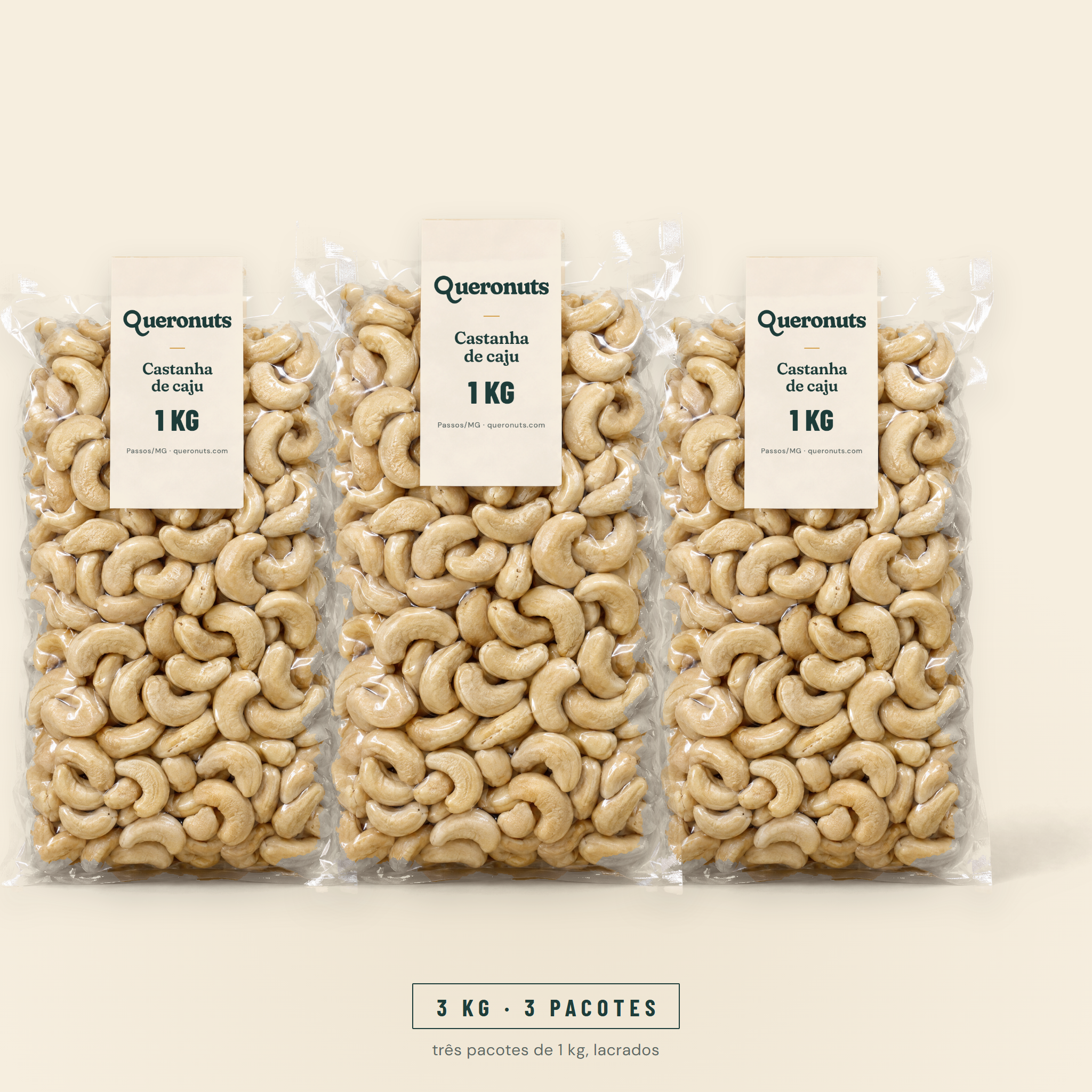 Castanha de caju — 1 kg, 2 ou 3 pacotes · chega lacrado