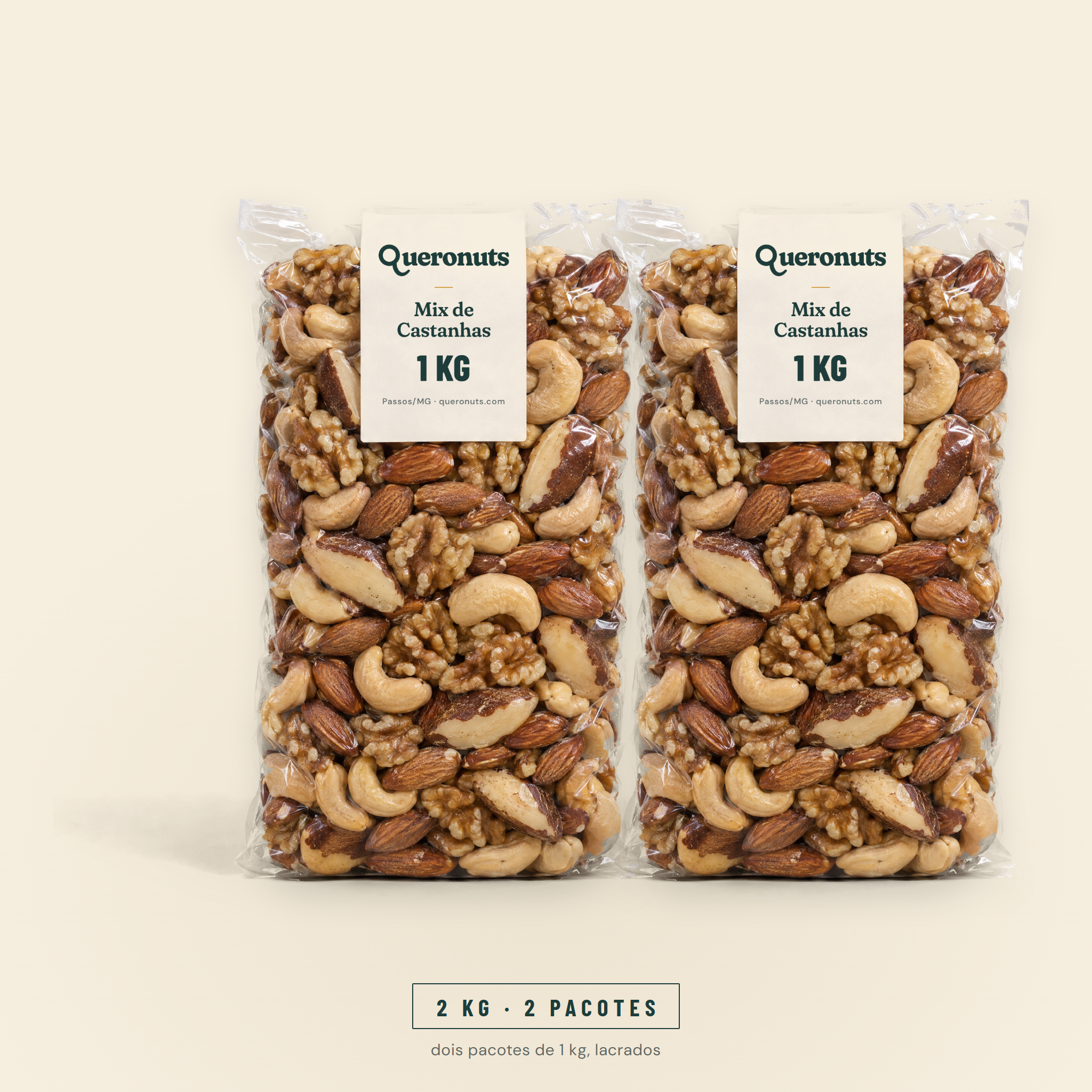 Mix de Castanhas — caju, nozes, amêndoas e castanha-do-pará · sem amendoim, sem uva passa