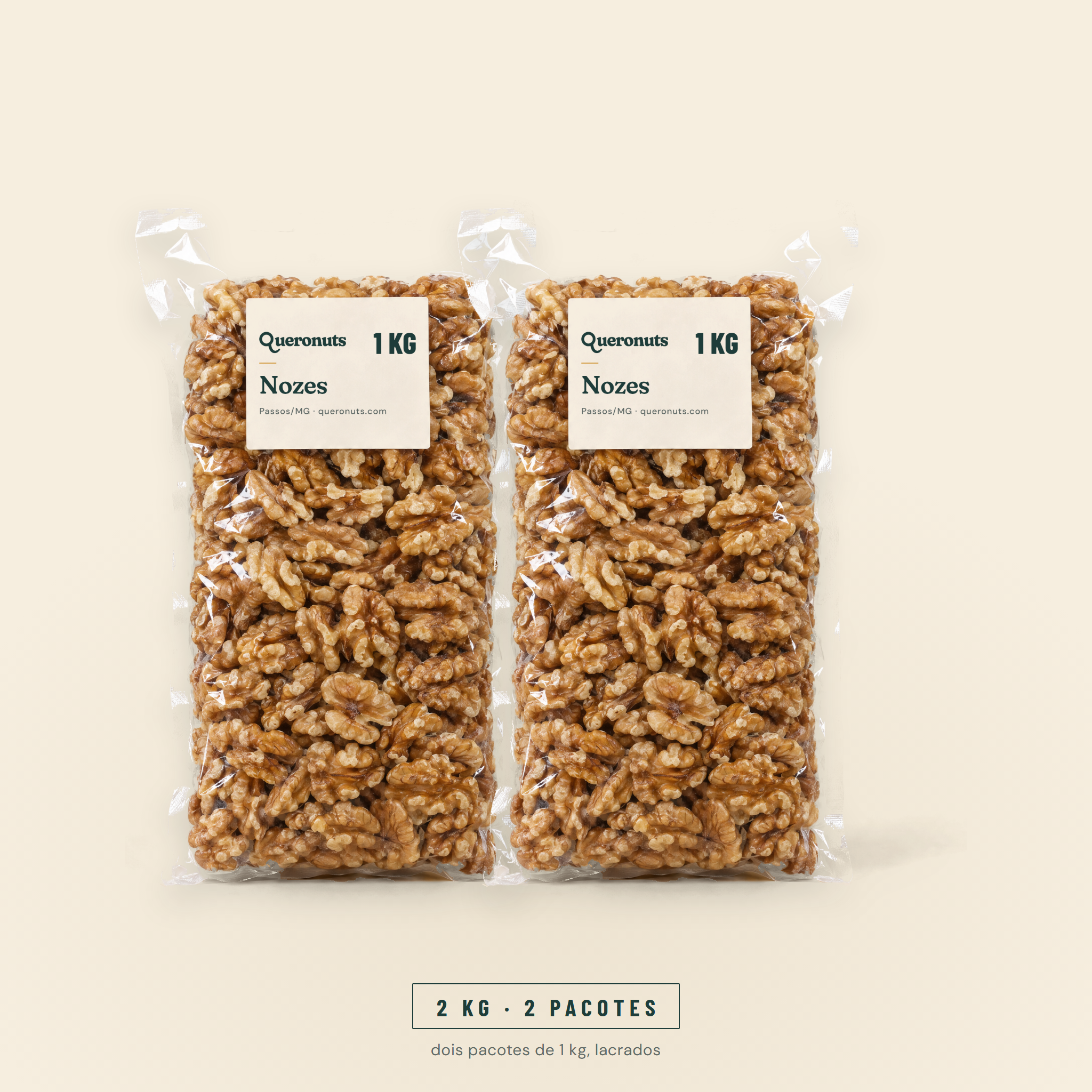 Nozes — 1 kg, 2 ou 3 pacotes · chega lacrado
