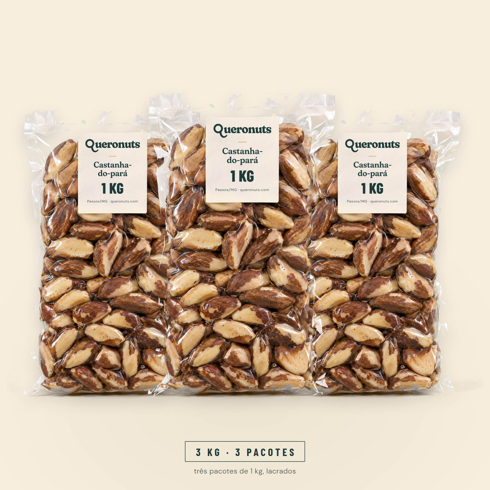 Castanha-do-pará — 1 kg, 2 ou 3 pacotes · chega lacrado