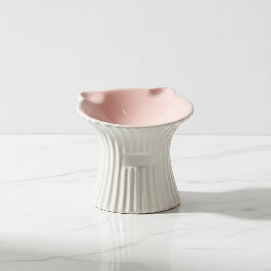 The Purr-celain — Elevated Ceramic Cat Bowl with Cat-Ear Rim at home