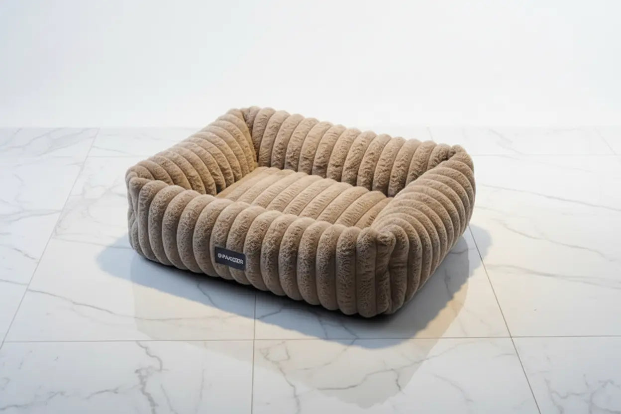 The Velvet Nest — Plush Rectangular Cat Bed, 4 Sizes at home