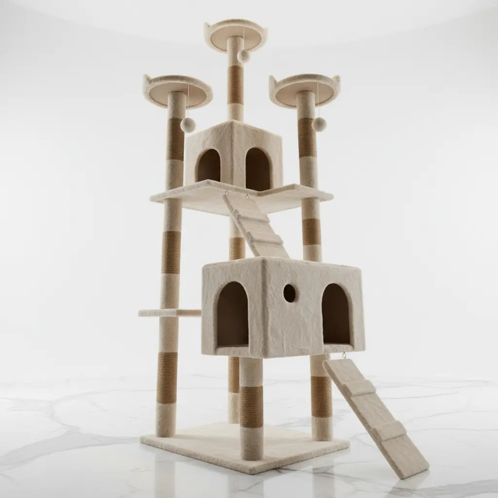 The Cream Estate — Multi-Level Cat Tower at home