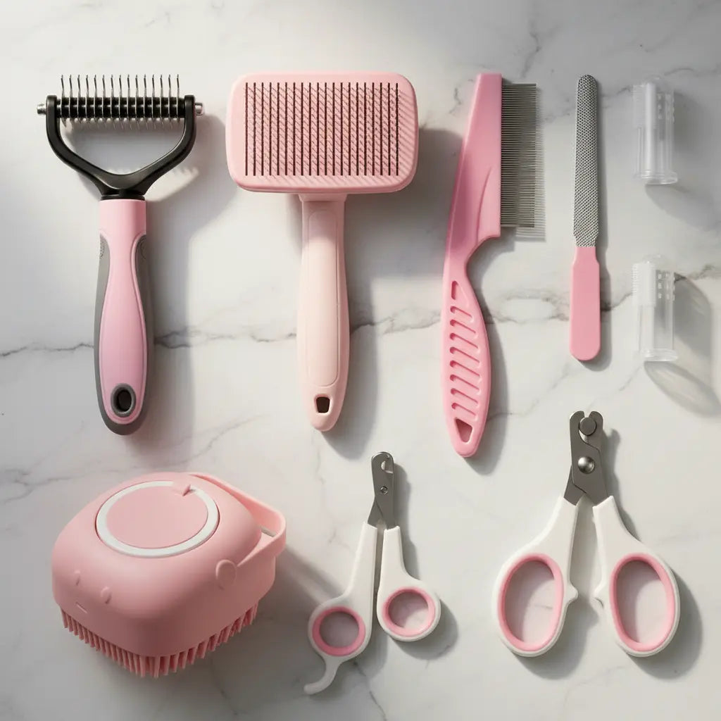 The Cashmere Comb — Large Cat Grooming Set at home