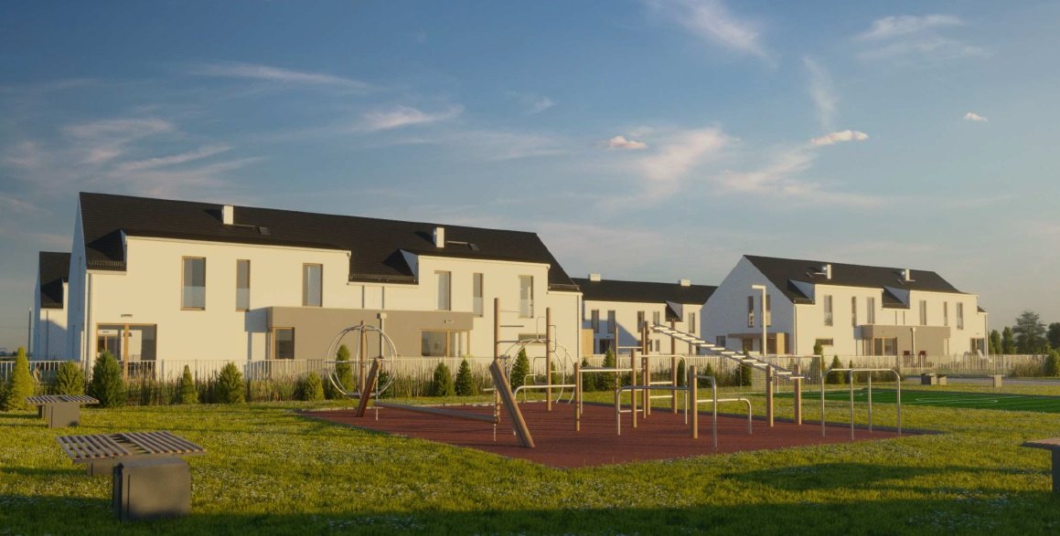 Wizualizacja osiedla Cesarzowice — plac zabaw i strefa rekreacji