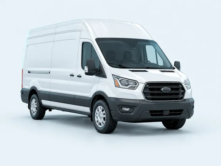3D render of a white fleet cargo van
